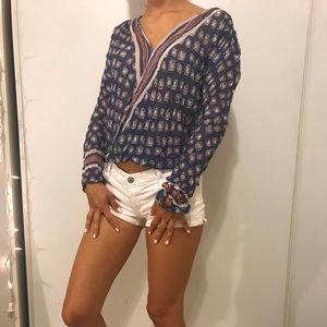 Free People floral flowy blouse